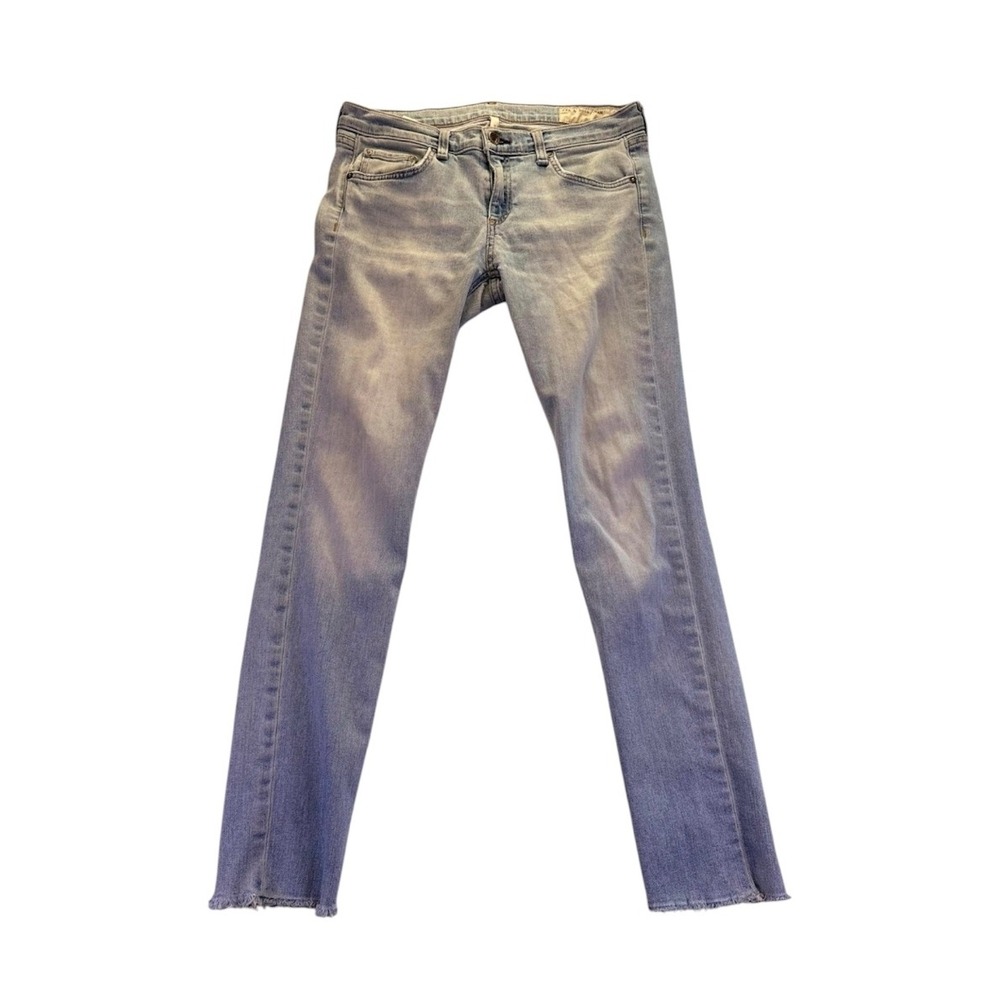 Rag & Bone Woman's The Dre Slim Boyfriend Jeans‎ 27 Light Wash Raw Hem Designer
